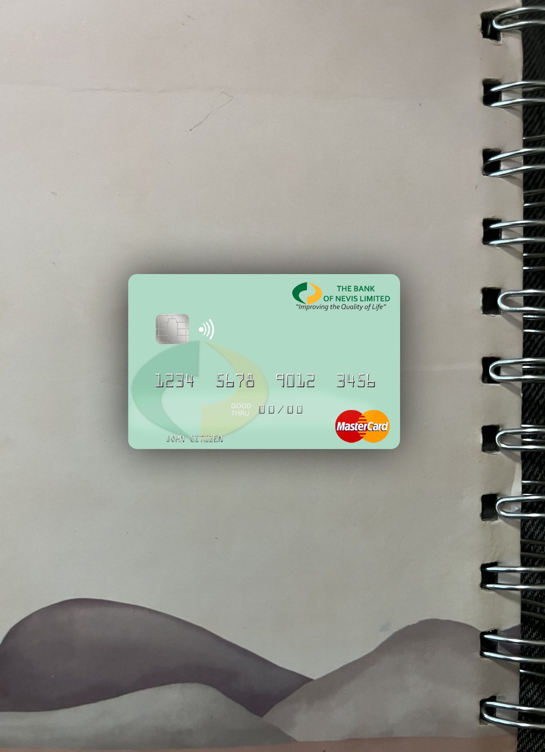 Download Saint Kitts and Nevis Bank of Nevis mastercard photolook front Photoshop template